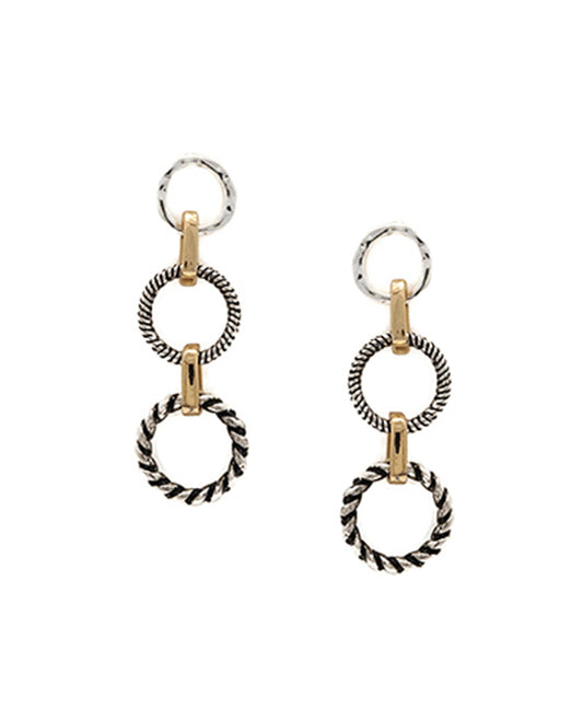 Round Tailored w/ Chain Drop Earring
