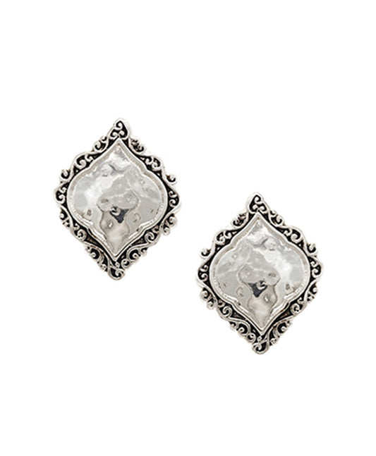 Tailored w/ Hammered Clip Earring