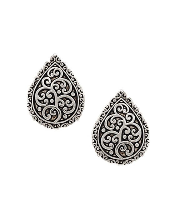 Teardrop Tailored w/ Filigree Clip Earring