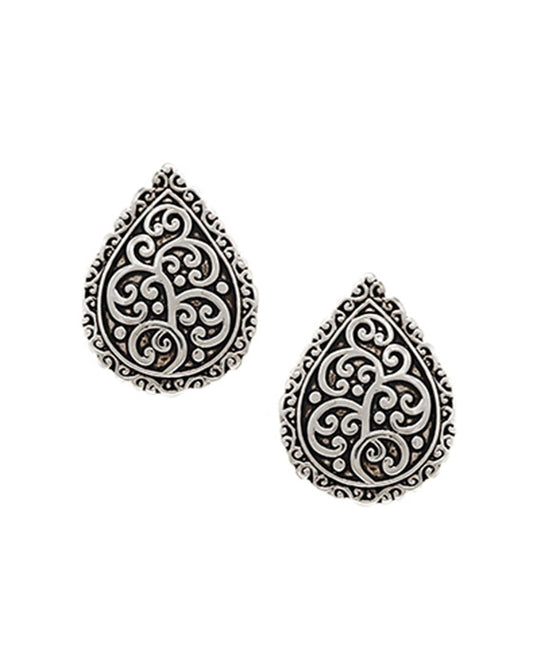 Teardrop Tailored w/ Filigree Clip Earring