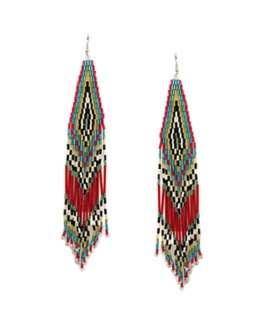 Shoulder Length Seed Bead Earring