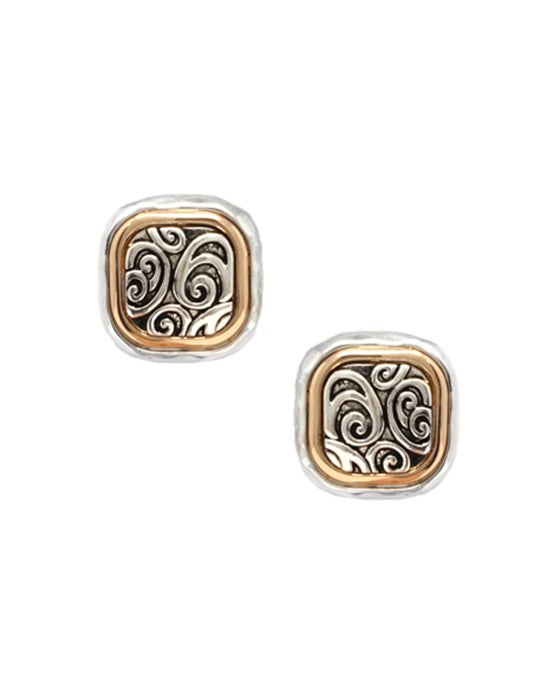 Square Tailored w/ Filigree Clip Earring