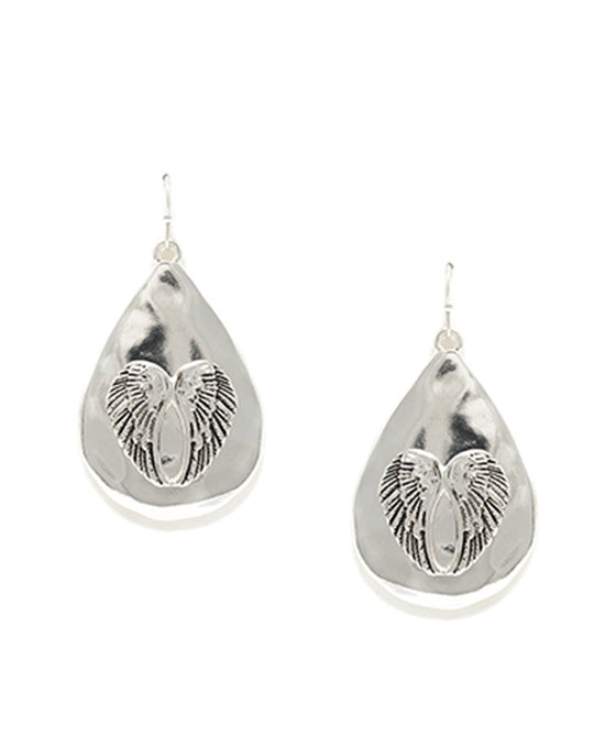Wing w/ Hammered Earring