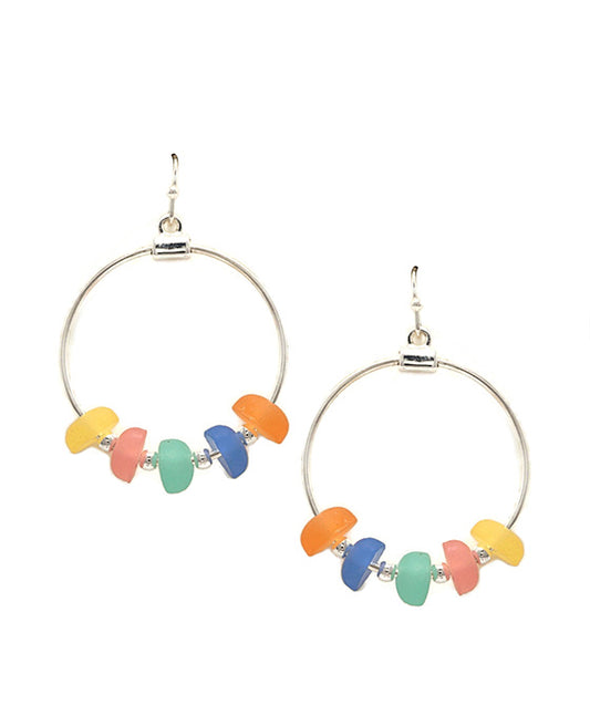 Sea Glass Round Earring