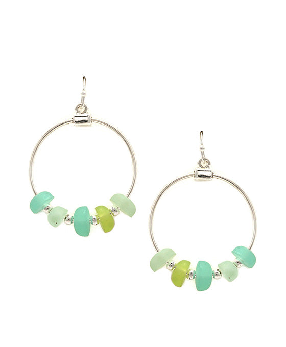Sea Glass Round Earring