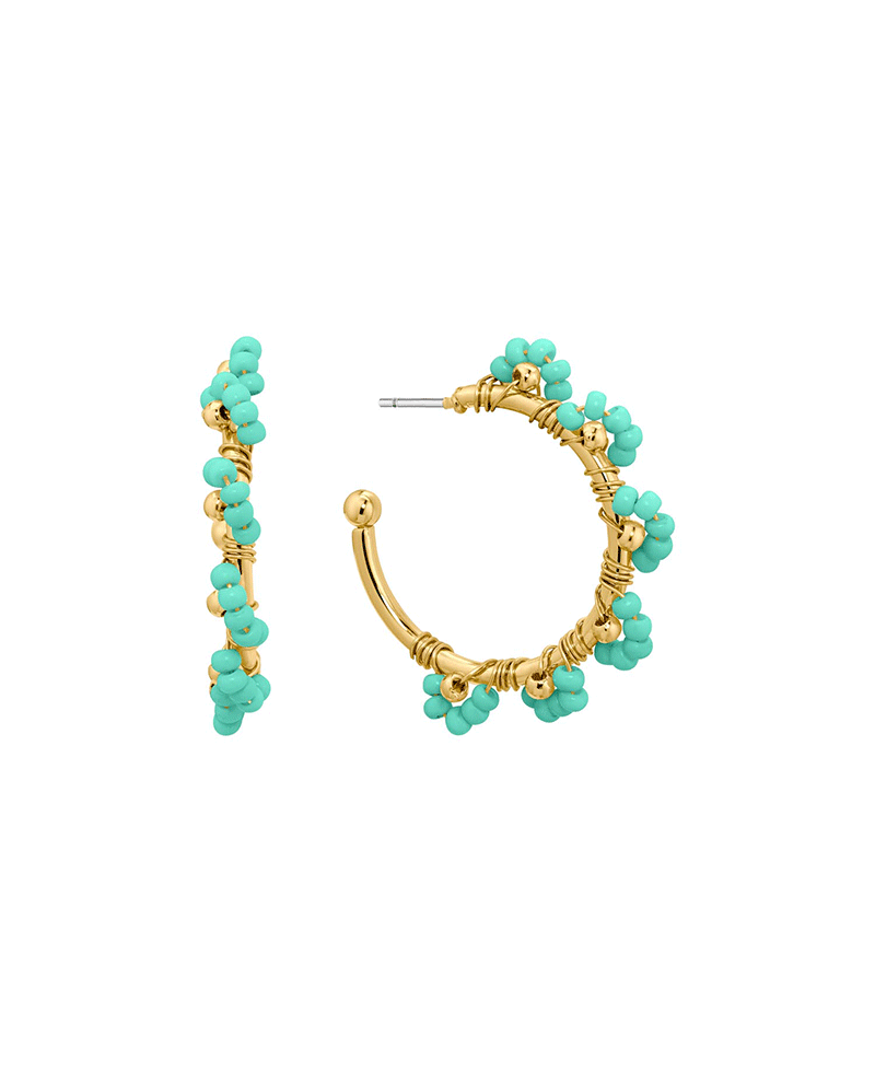 Colored Seed Beads Hoop Earring