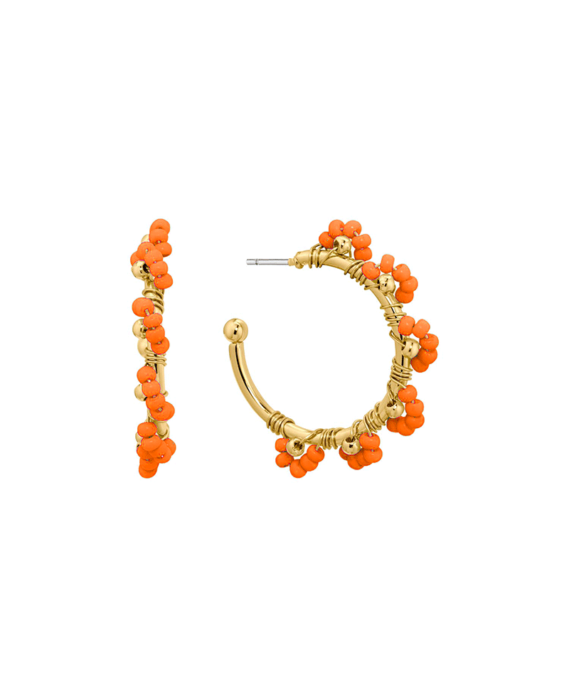 Colored Seed Beads Hoop Earring