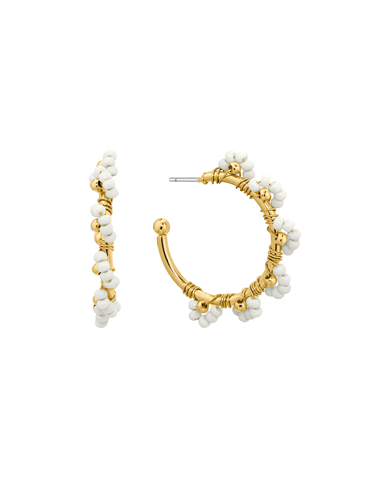 Colored Seed Beads Hoop Earring