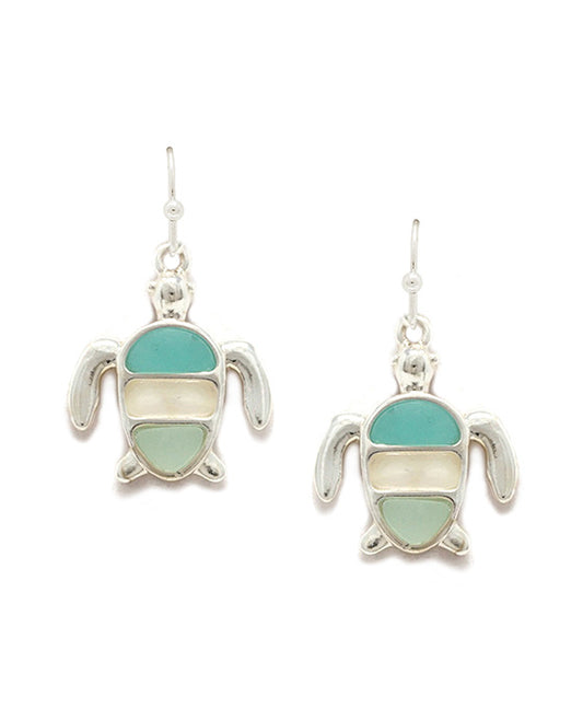 Turtle Sea Glass Earring