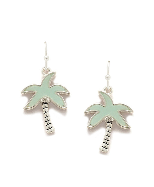 Palm Tree Sea Glass Earring