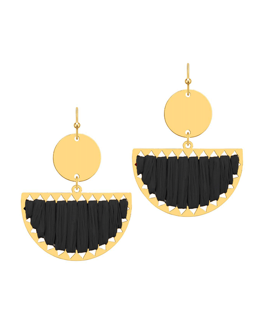 Raffia Half Circle Earring