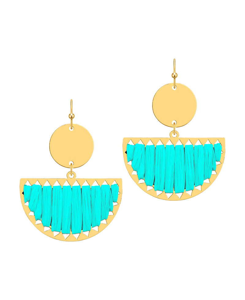 Raffia Half Circle Earring