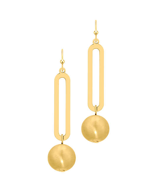 Oval Metal w/ Ball Earring