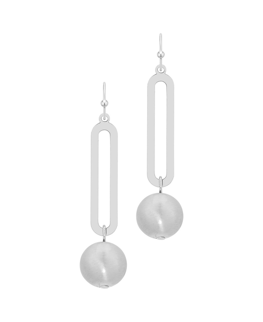 Oval Metal w/ Ball Earring