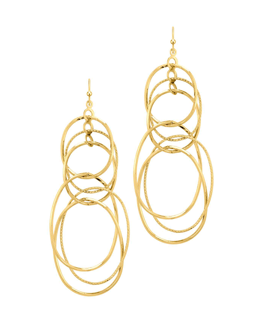 Metal Rings Linked Earring