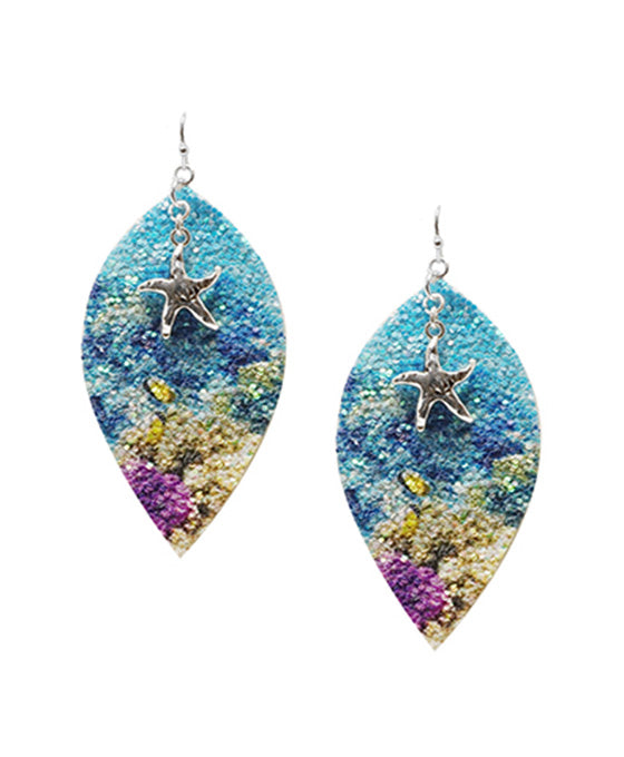 Starfish Glitter Earring