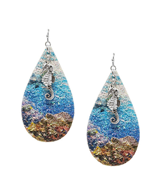 Sea Horse Glitter Earring