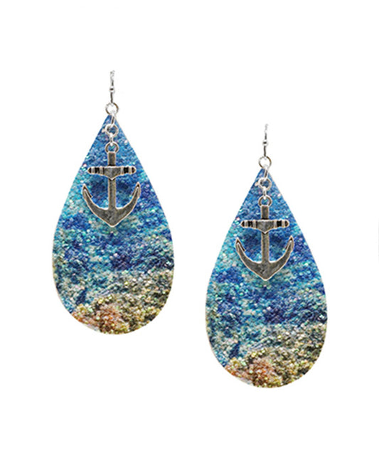 Anchor Glitter Earring