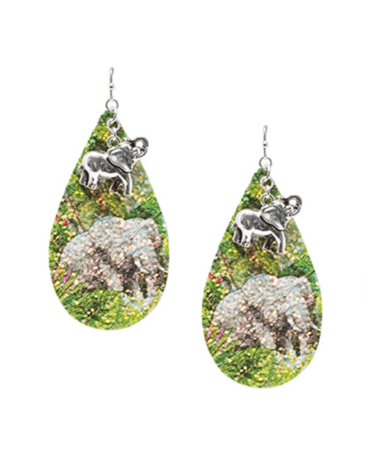 Elephant Glitter Earring