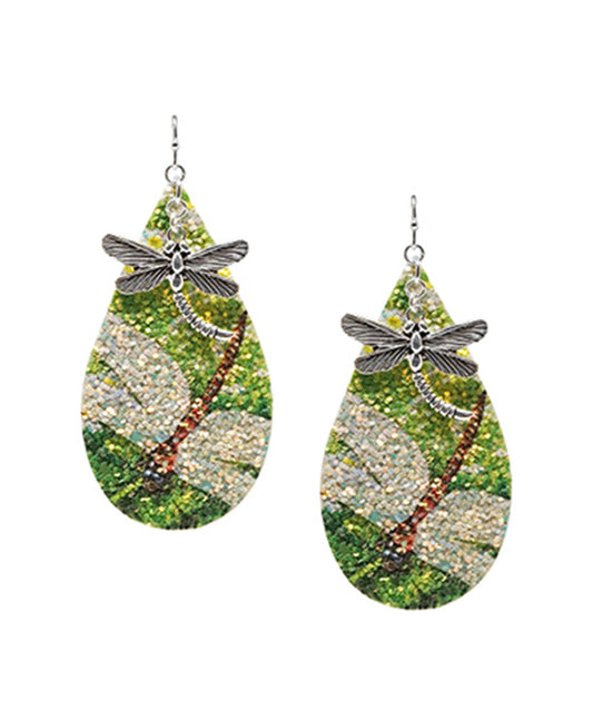 Dragonfly Glitter Earring