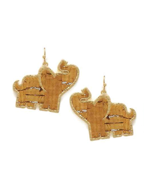 Elephant Cork Earring