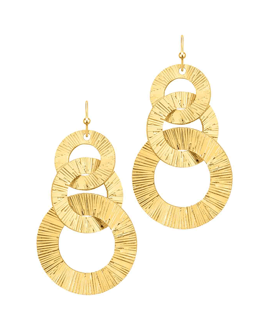 Metal Round Linked Earring