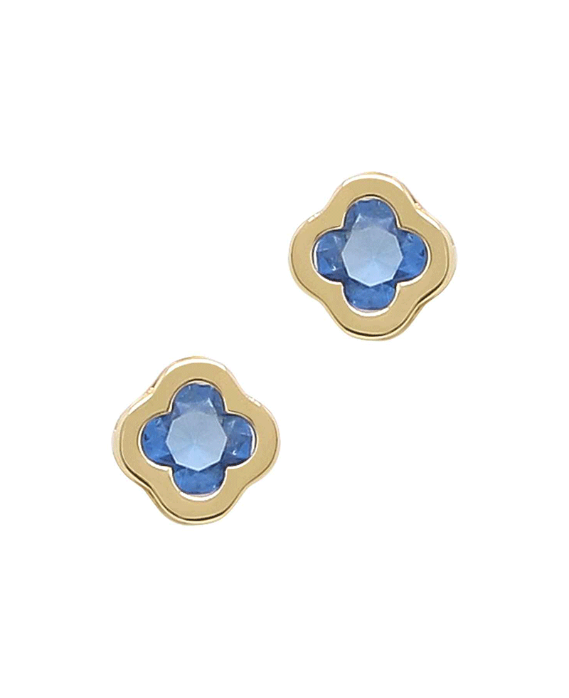 Glass Stone Clover Earring