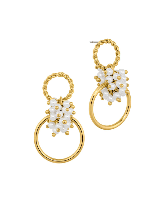 Metal Ring w/ Pearl Post Earring