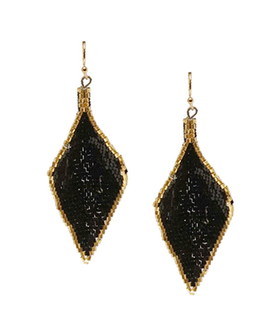 Curved Japanese Seed Bead Earring