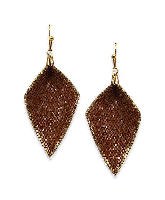 Curved Japanese Seed Bead Earring
