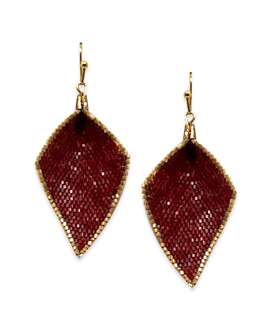 Curved Japanese Seed Bead Earring