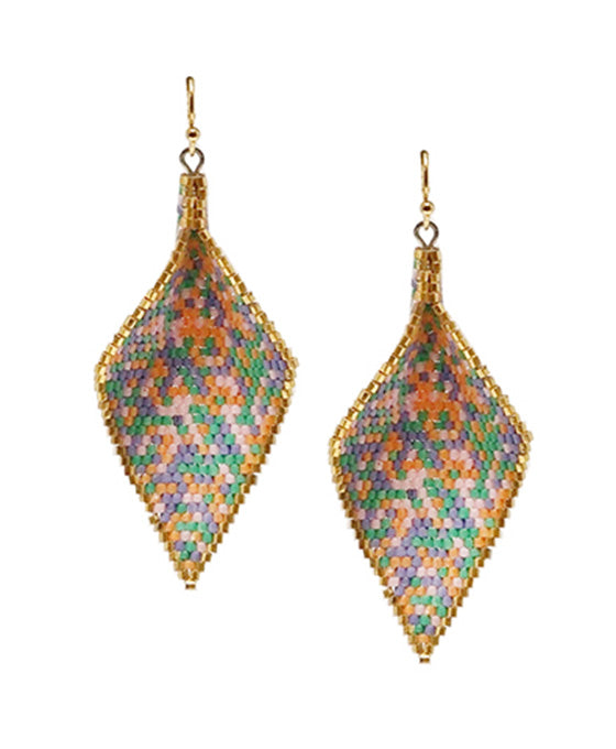Curved Japanese Seed Bead Earring