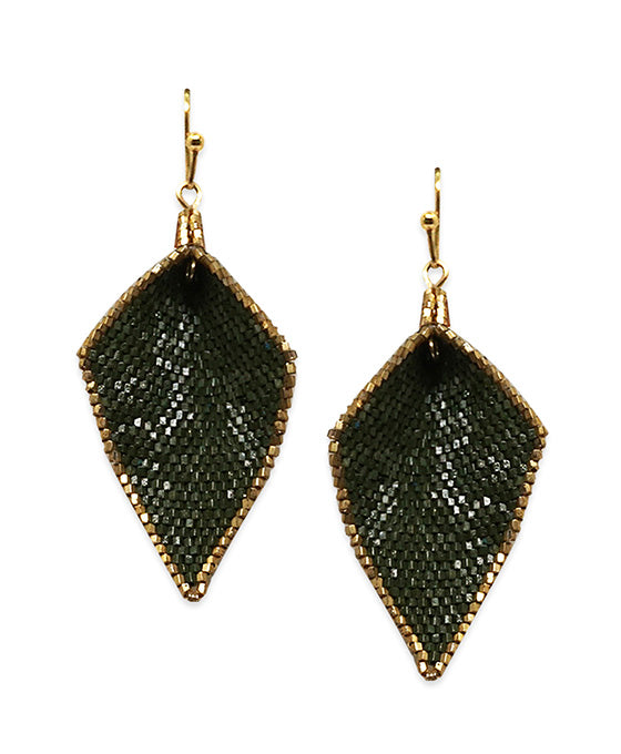 Curved Japanese Seed Bead Earring