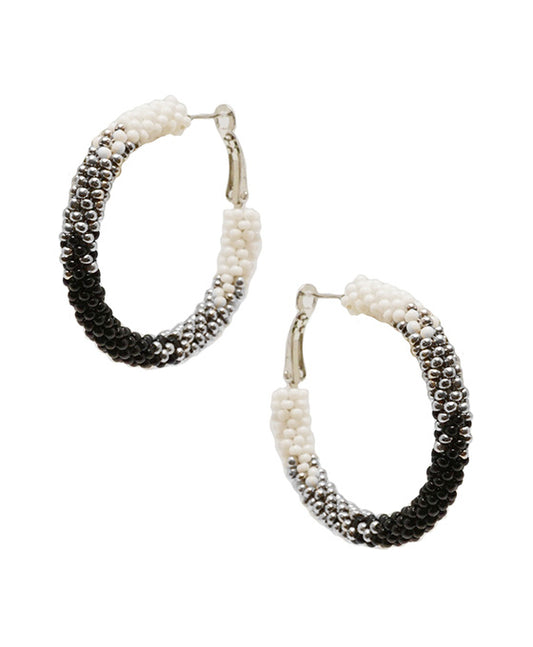 Seed Bead Hoop Earring