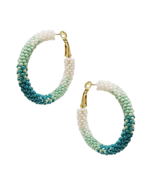 Seed Bead Hoop Earring