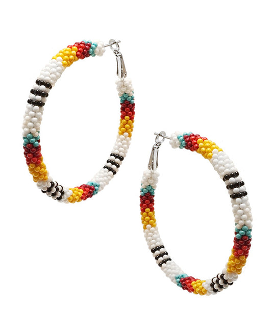 Seed Bead Hoop Earring
