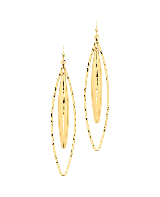 Long Oval Metal Earring