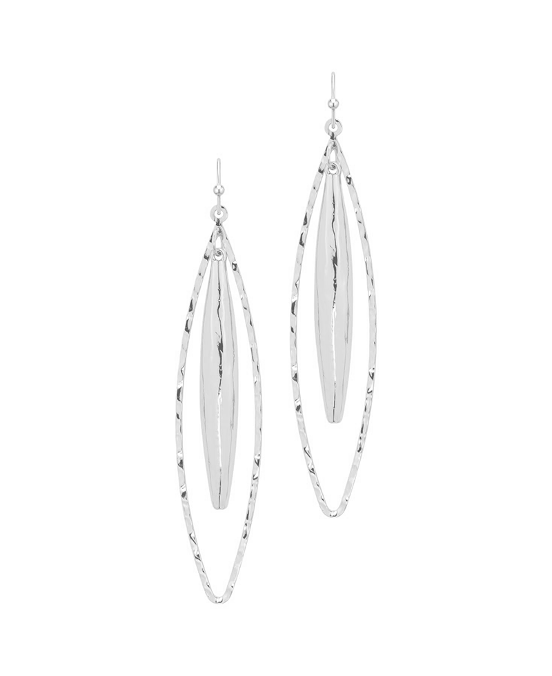 Long Oval Metal Earring