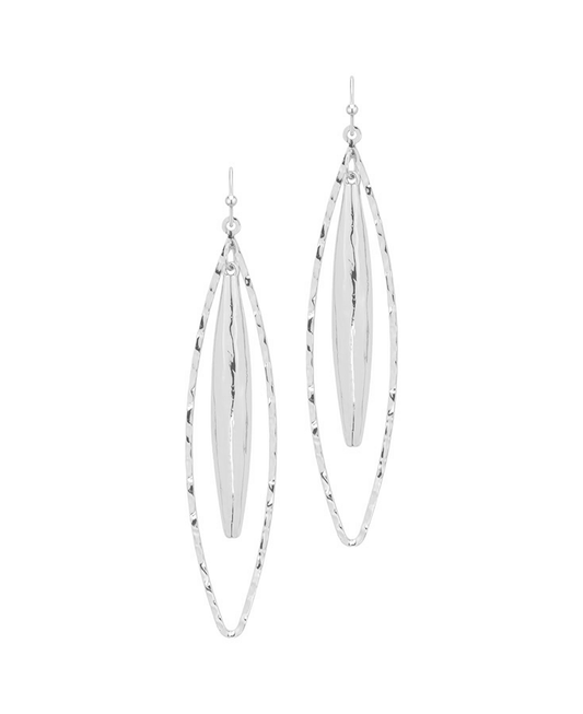 Long Oval Metal Earring
