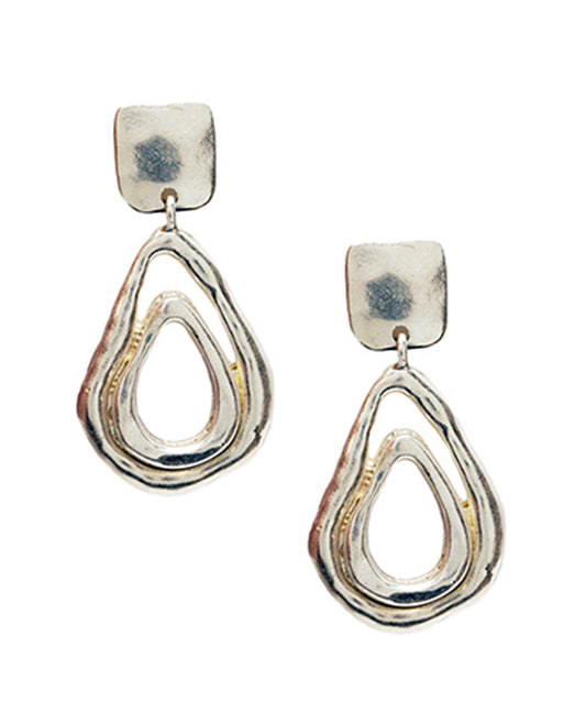 Teardrop Hammered Metal Earring
