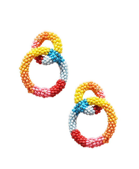 Seed Bead Color Block Post Earring