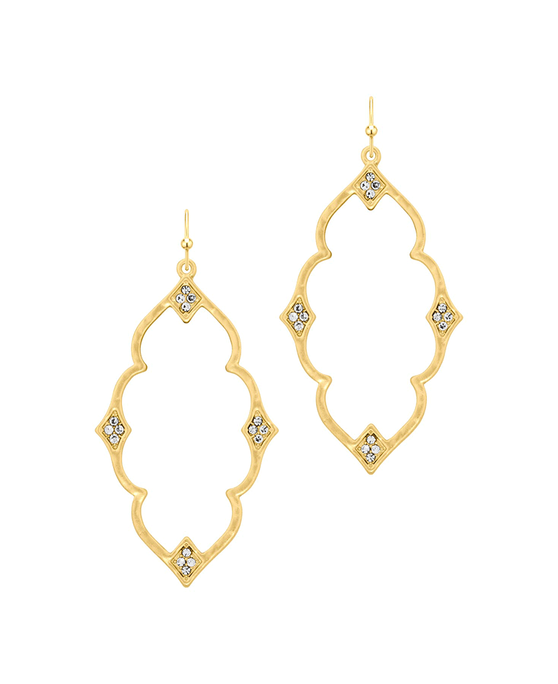 Metal w/ Crystal Earring