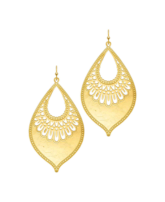 Filigree Metal Teardrop Earring