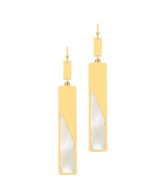 Rectangle Metal w/ Mop Earring