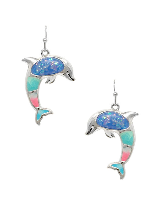 Dolphin Opal w/ Epoxy Earring