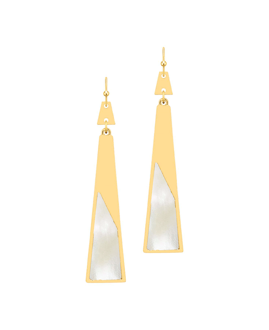 Triangle Metal w/ Mop Earring
