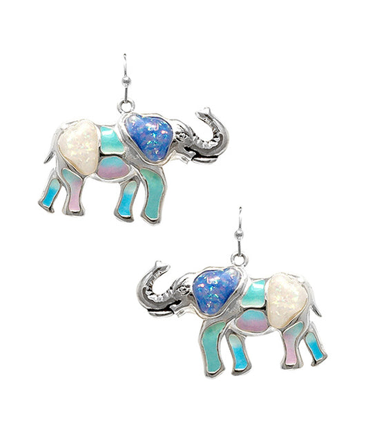 Elephant Opal w/ Epoxy Earring