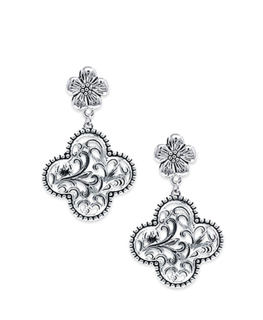 Quatrefoil Tailored Cutout Post Earring