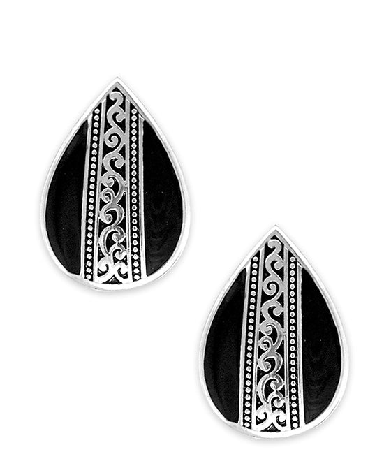 Tailored Epoxy w/ Filigree Clip Earring