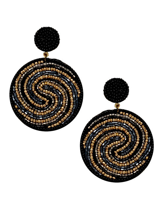 Swirl Seed Bead Earring